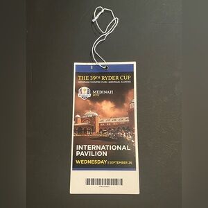 The 39th Ryder Cup 2012 Ticket Stub